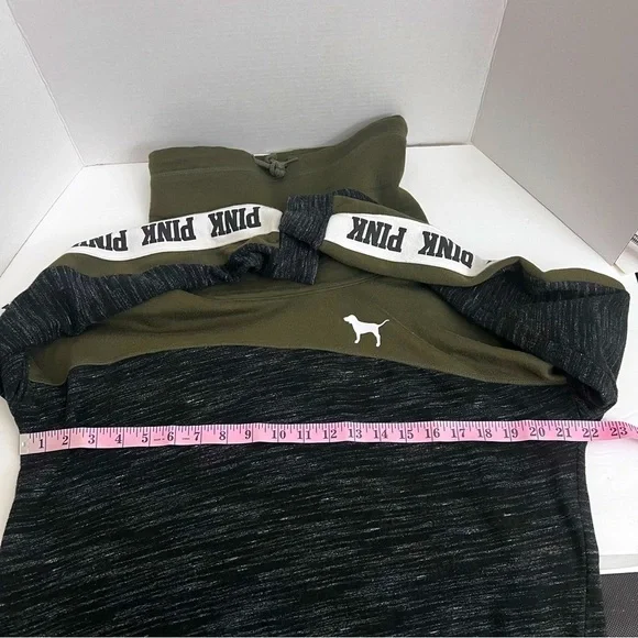 Victoria’s Secret Pink Sweatshirt Cowl Neck Long Sleeve Logo Drawstring Pullover - Picture 5 of 11